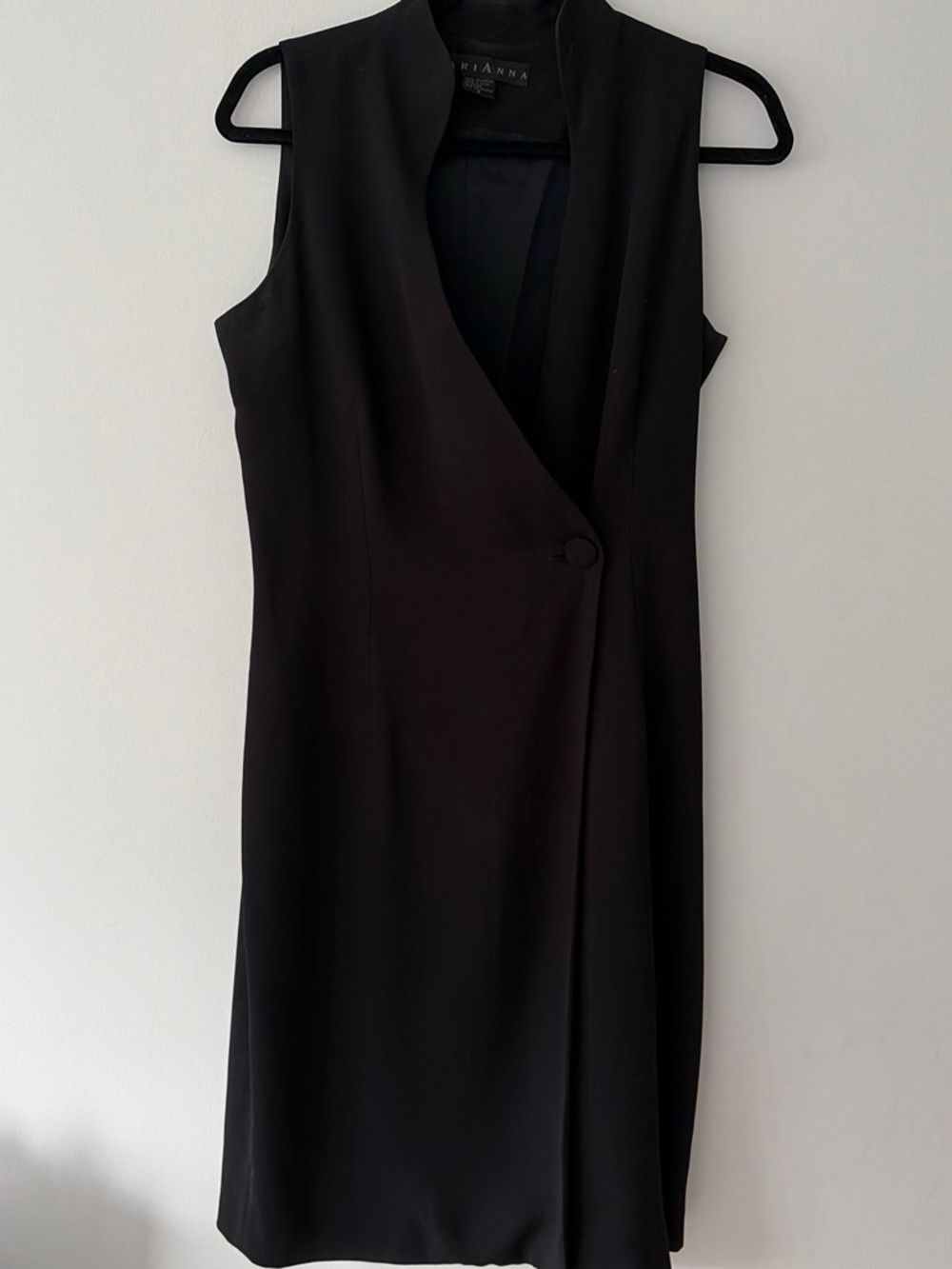 Black Sleeveless Wrap Dress